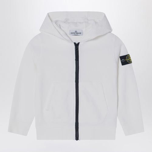 Felpa con zip bianca in cotone - Stone Island - Modalova