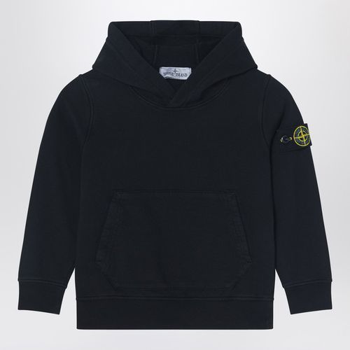 Felpa con cappuccio nera in cotone - Stone Island - Modalova