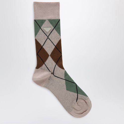 Albinofarbene Socken mit Argyle-Motiv - Prada - Modalova