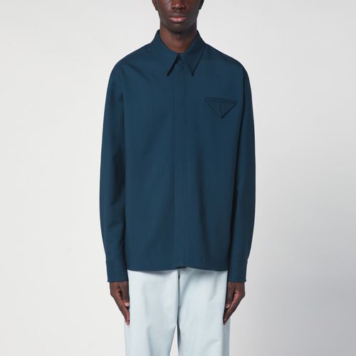 Petrol blue wool shirt - Bottega Veneta - Modalova