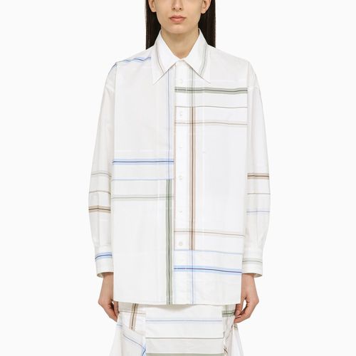 Camicia patchwork bianca in cotone - Bottega Veneta - Modalova