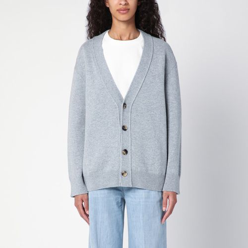 Cardigan mélange con applicazione in Intrecciato - Bottega Veneta - Modalova