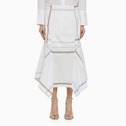 White cotton patchwork midi skirt - Bottega Veneta - Modalova