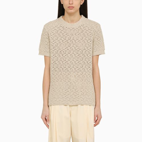 Beige cotton openwork jersey - Bottega Veneta - Modalova