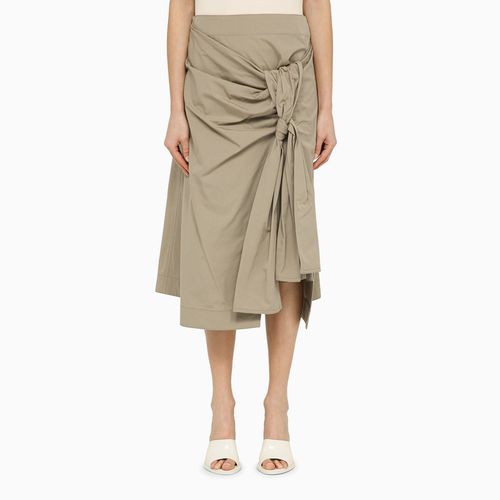 Sand-coloured midi skirt with knot - Bottega Veneta - Modalova