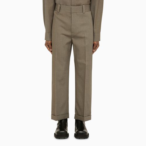 Pantalone in twill di lana grigia - Bottega Veneta - Modalova