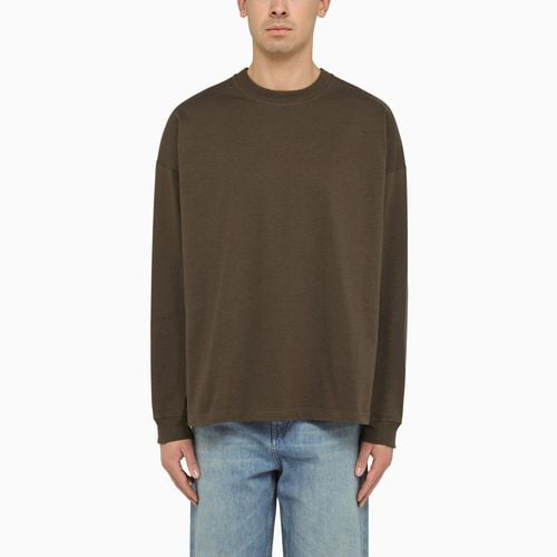 Olivgrünes Sweatshirt mit Rundhalsausschnitt aus Baumwolle - Bottega Veneta - Modalova