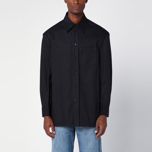 Dark blue cotton shirt - Bottega Veneta - Modalova