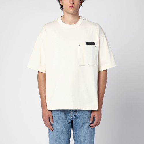 Cotton T-shirt with leather pocket - Bottega Veneta - Modalova