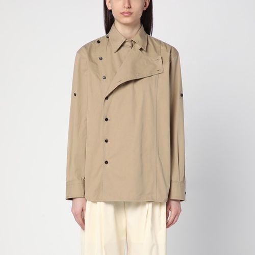 Camicia in twill di cotone color desert - Bottega Veneta - Modalova