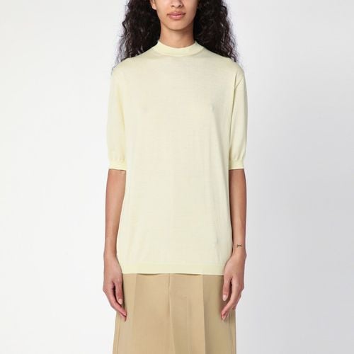 Light yellow cashmere crew-neck sweater - Bottega Veneta - Modalova