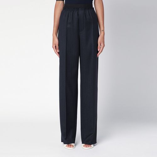 Black/blue striped wool trousers - Bottega Veneta - Modalova