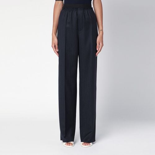 Black/blue striped wool trousers - Bottega Veneta - Modalova