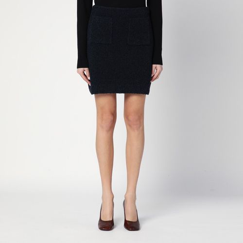 Mini gonna navy in misto lana bouclé - Bottega Veneta - Modalova