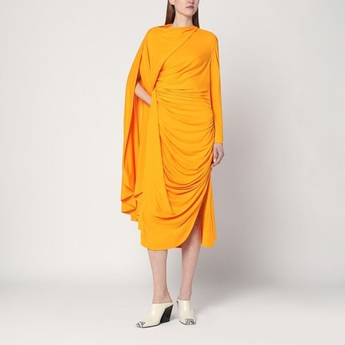 Drapiertes Kleid in Mandarinenfarbe - Bottega Veneta - Modalova