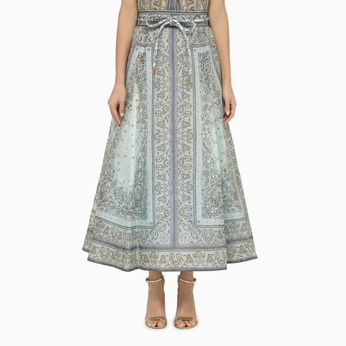 Multicoloured blue silk and linen skirt - Zimmermann - Modalova