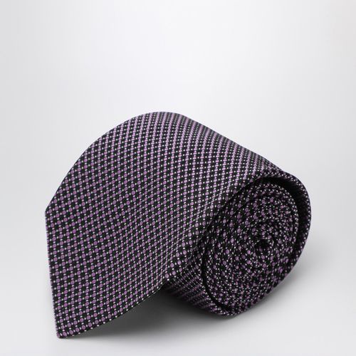 Purple polka dot silk tie - Destin - Modalova