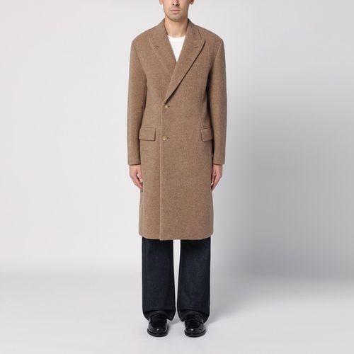 Beige double-breasted wool coat - Auralee - Modalova