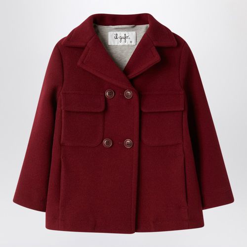 Burgundy double-breasted coat - Il Gufo - Modalova