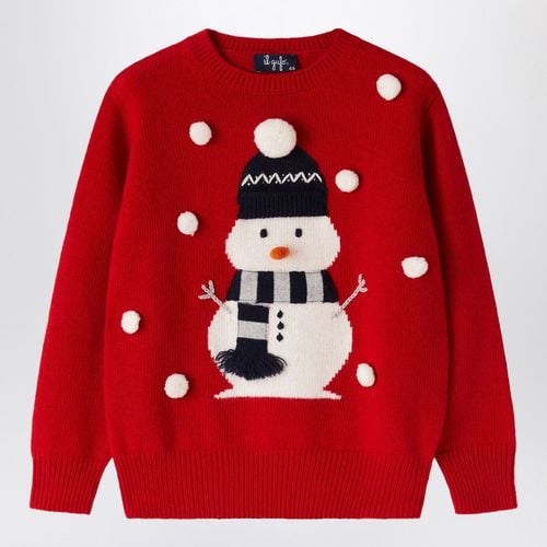 Wool jumper with Christmas decoration - Il Gufo - Modalova