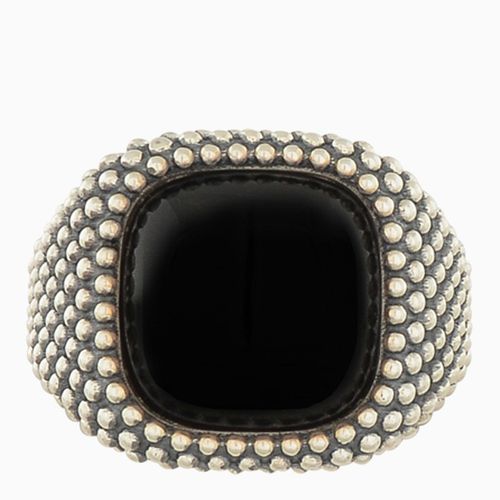 Chevalier-Ring Quadrato Puntinato mit Onyx-Stein - Nove25 - Modalova