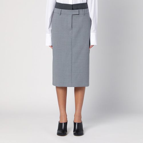 Grey wool midi skirt - Sportmax - Modalova