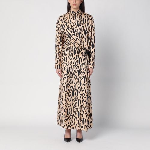 Abito con stampa animalier in seta - Sportmax - Modalova