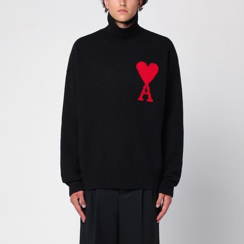 Ami De Coeur schwarzer Rollkragenpullover in Übergröße - Ami Paris - Modalova