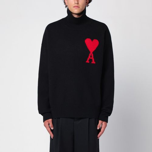 Ami De Coeur schwarzer Rollkragenpullover in Übergröße - Ami Paris - Modalova