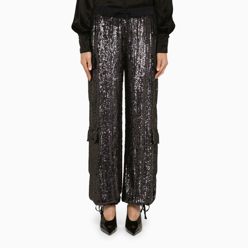 Pantalone cargo blu in paillettes - P.A.R.O.S.H. - Modalova