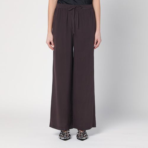 Brown wide silk pants - P.A.R.O.S.H. - Modalova