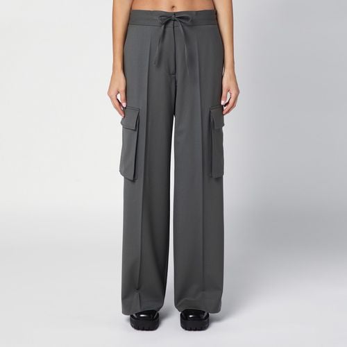 Grey wool wide cargo trousers - P.A.R.O.S.H. - Modalova