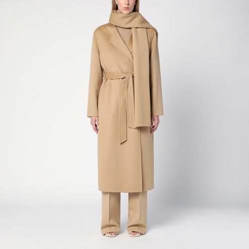 Cappotto beige in lana con sciarpa - P.A.R.O.S.H. - Modalova