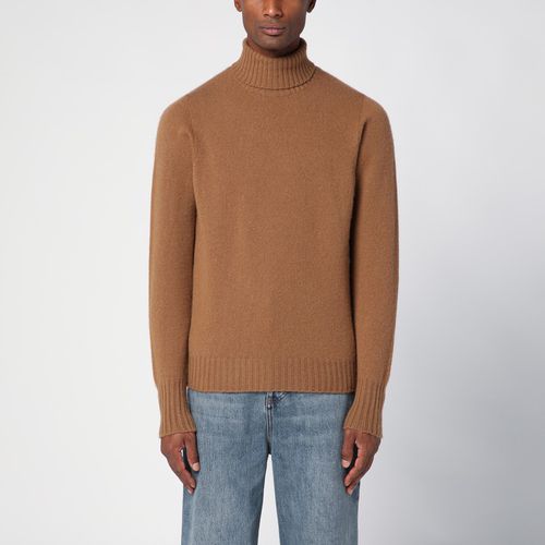 Camel-coloured turtleneck sweater in wool - Drumohr - Modalova