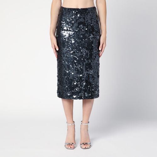 Dark midi skirt with micro sequins - P.A.R.O.S.H. - Modalova