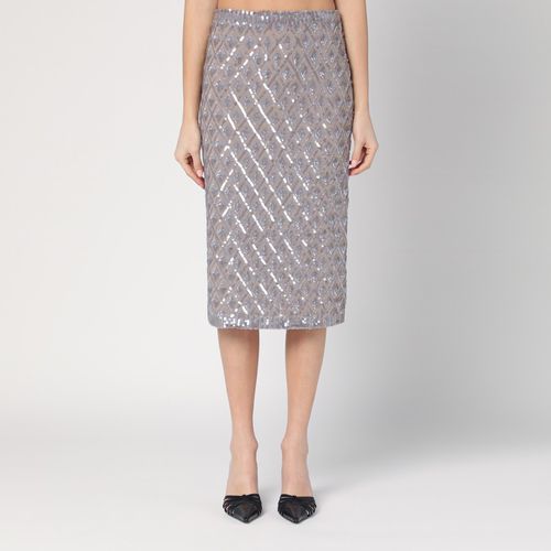 Grey sequined midi skirt - P.A.R.O.S.H. - Modalova