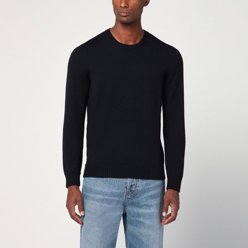 Marineblauer Wollpullover mit Rundhals - Drumohr - Modalova