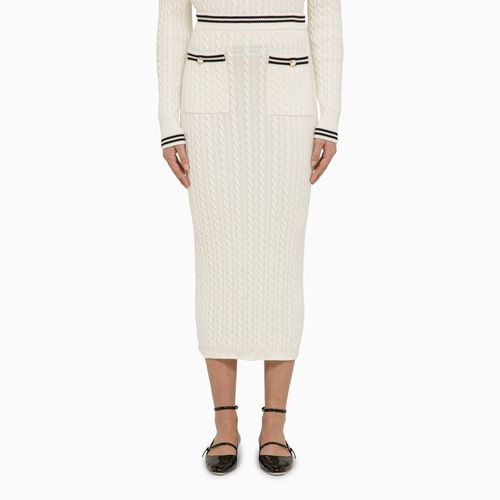 White cotton plaited midi skirt - Alessandra Rich - Modalova