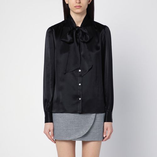 Black silk shirt with bow - Alessandra Rich - Modalova