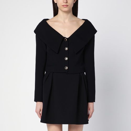 Black Off Shoulder Jacket in Wool - Alessandra Rich - Modalova