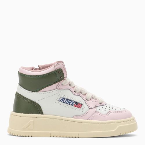 Sneaker Mid Medalist bianca/rosa/verde - AUTRY - Modalova