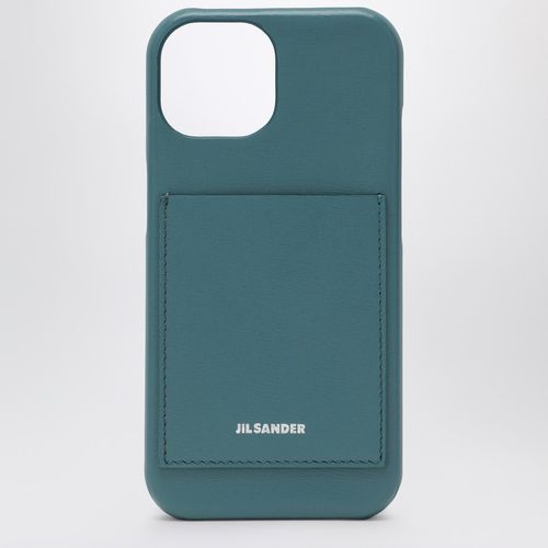 Lagunenfarbenes Cover für das iPhone 15 Pro mit Logo - Jil Sander - Modalova