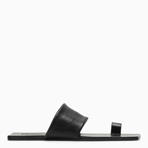 Black leather low sandal - Jil Sander - Modalova