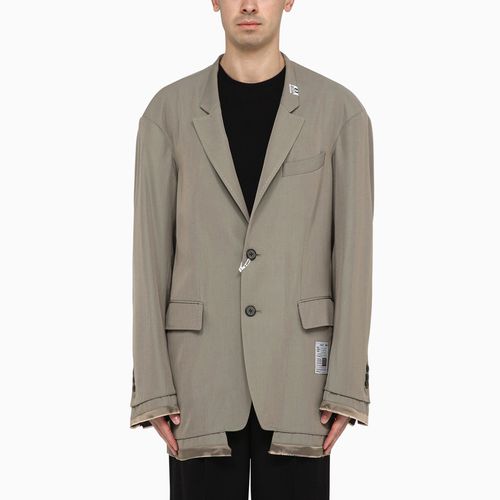 Wool-blend jacket with raw cut hem - Maison MIHARA YASUHIRO - Modalova