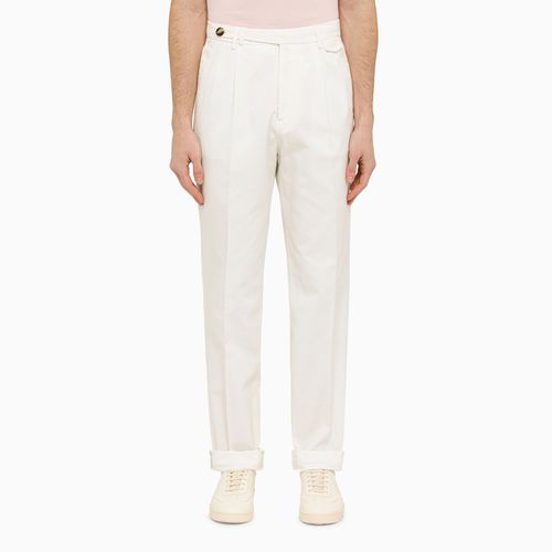 White cotton regular pants - Brunello Cucinelli - Modalova