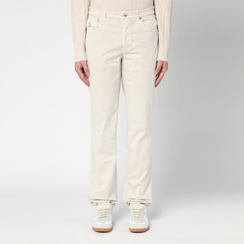 Pantalone beige in cotone - Brunello Cucinelli - Modalova