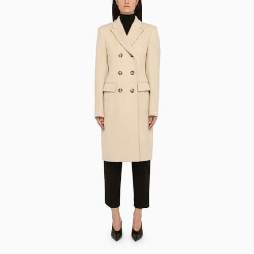 Cappotto doppiopetto avorio in lana - Sportmax - Modalova