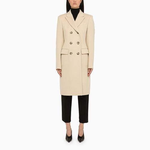 Ivory wool double-breasted coat - Sportmax - Modalova