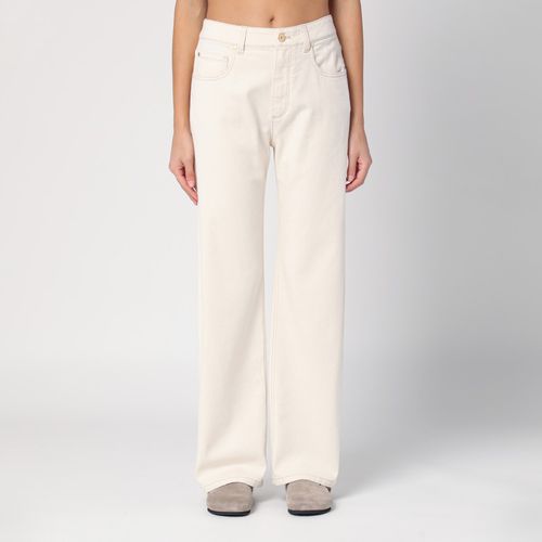 Wide écru denim trousers - Brunello Cucinelli - Modalova