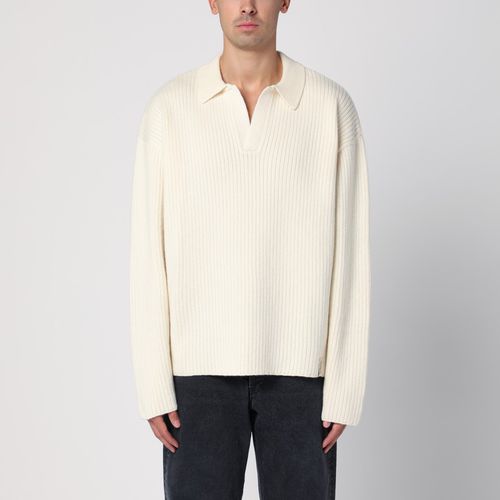 Ivory wool-blend polo jumper - Represent - Modalova